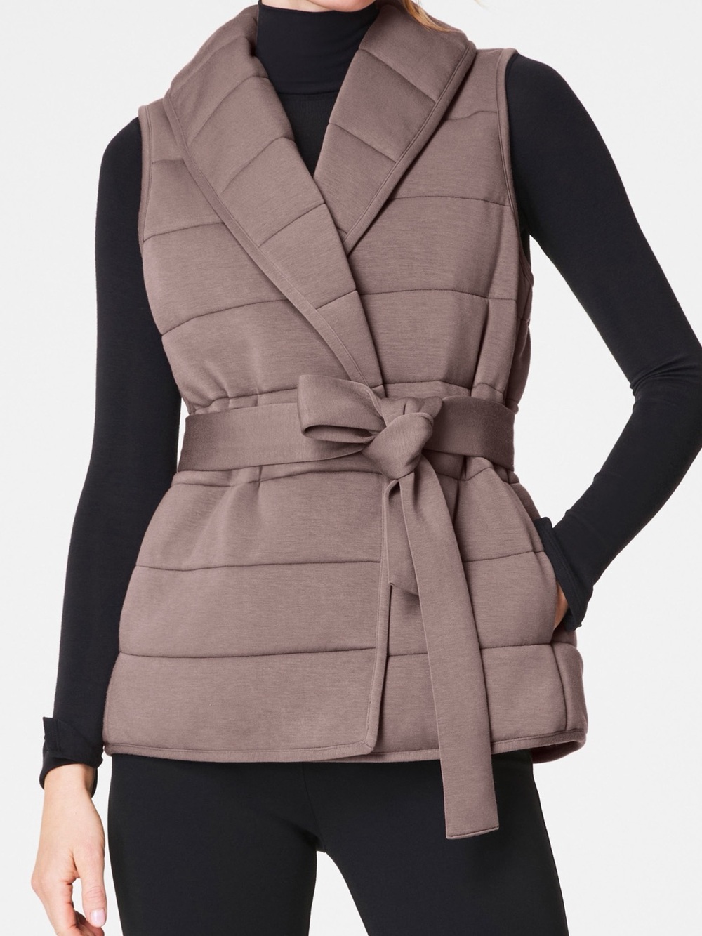 SPANX Quilted Jacket in Dusty Mauve